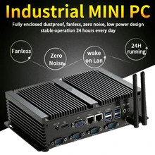 Безвентиляторный мини-ПК с ОС Windows XP/7/8/10 Intel Core i5 3317U 1007U 2* lan, 4* RS232 COM промышленный прочный ПК компьютер 300 м Вай-Фай HDMI+ VGA