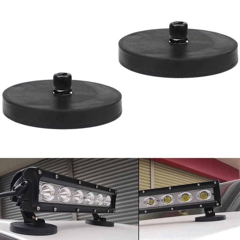 

2Pcs Car Work Light Base Trucks Boat LED Light Bar Strong Magnet Base Mounting Bracket Holder W/ Pad