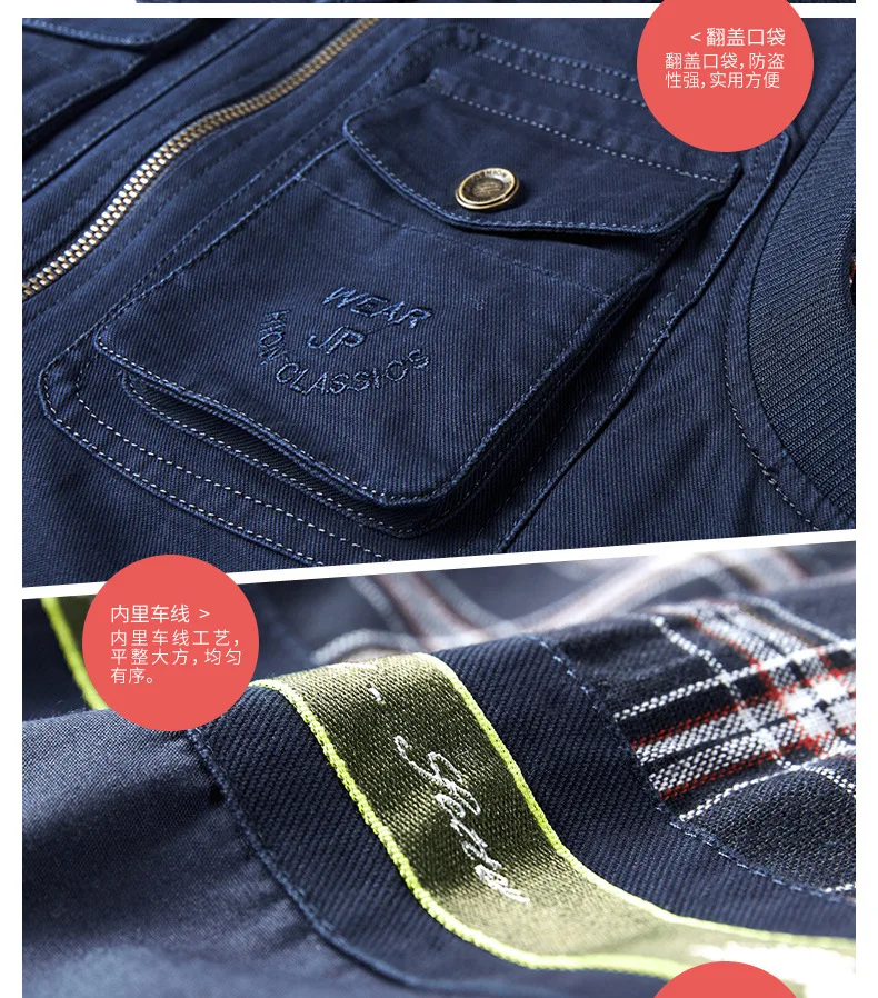 Middle-aged Men's Spring And Autumn Bags Waistcoat Thin Double-sided Wear Stand Collar Lard-bucket Business Pure Cotton Casual L