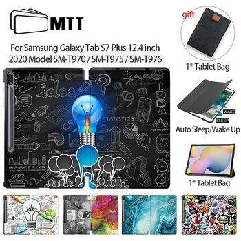 

MTT 2020 Case For Samsung Galaxy Tab S7 Plus 12.4 inch PU Leather Folio Flip Stand Cover Smart Protective Funda SM-T970 SM-T975
