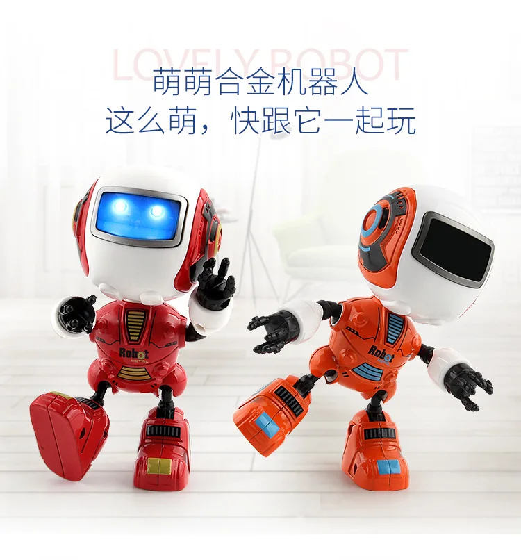 Robot Toys Early Childhood Sound Making Shining Alloy Sensing Cute Mini Intelligent Robot Model Garage Kit Batch