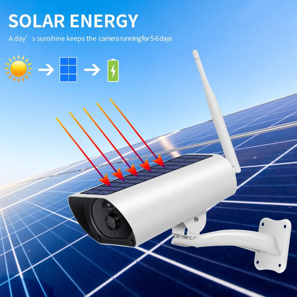 A-ZONE Солнечная Wifi камера 1080P CCTV уличная ip-камера ночного видения Водонепроницаемая беспроводная Солнечная силовая камера безопасности