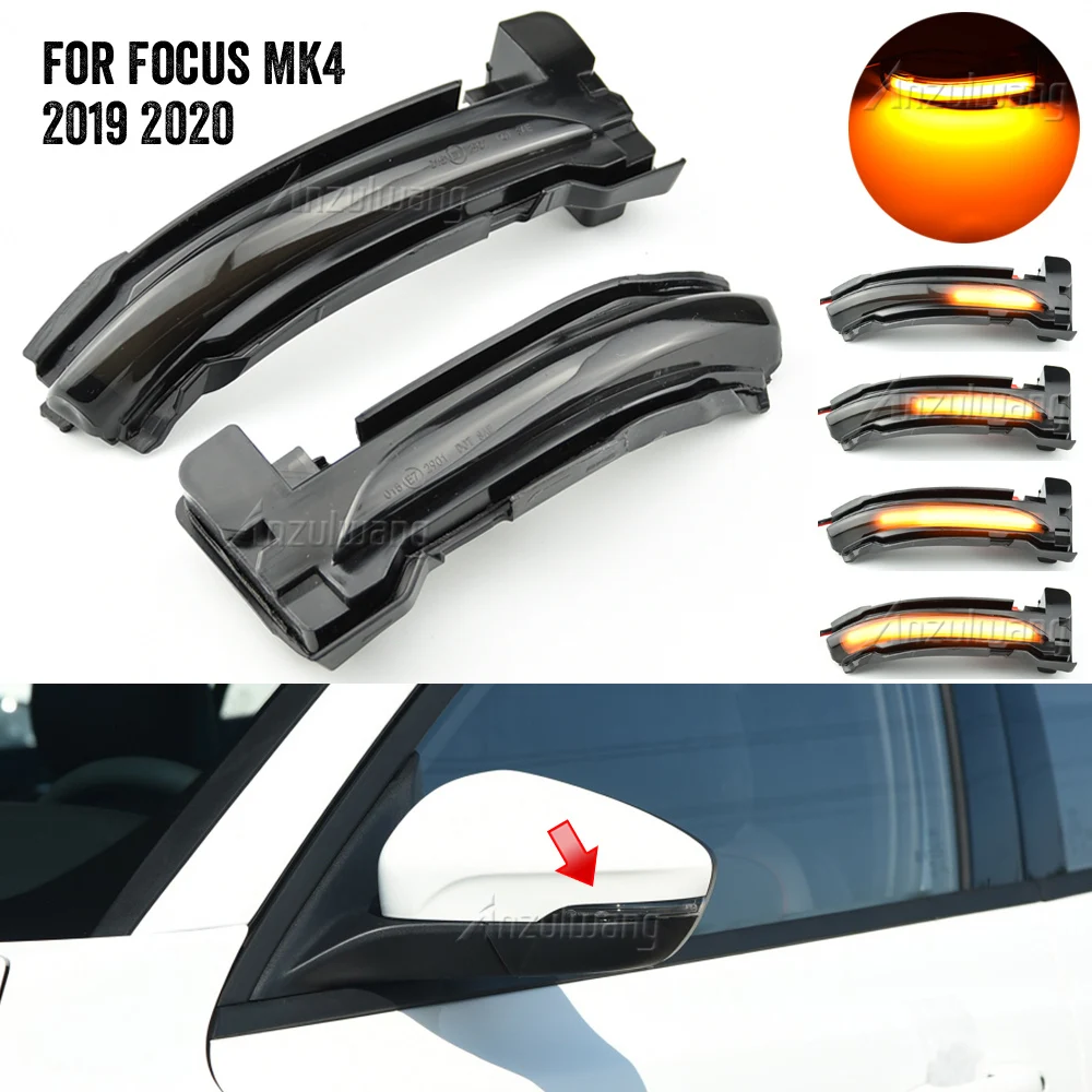 

For Ford Focus Mk4 Ab Bj 2019-2020 Rearview Mirror Streamer Lights LED Side Wing Dynamic Turn Signal Light Sequential Indicator