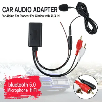 

Hands-free HIFI bluetooth 5.0 Audio Stereo Cable Adapter Aux USB 2RCA Microphone MIC kit For Alpine For Pioneer For Clarion