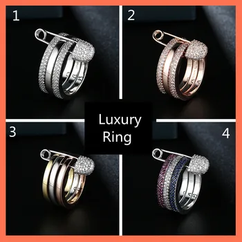 

A gift jewelry designer luxury rings for women CZ ring lady jewelry female statement rings