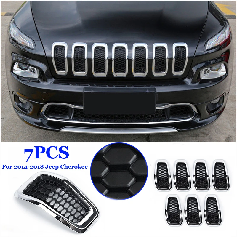 Кольцо решетка отделка Гриль ABS пластик замена крышки для- Jeep Cherokee