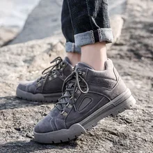 Мужские Ботильоны; Ботинки Martin в стиле ретро; на шнуровке; на низком каблуке; Уличная Повседневная обувь; T8