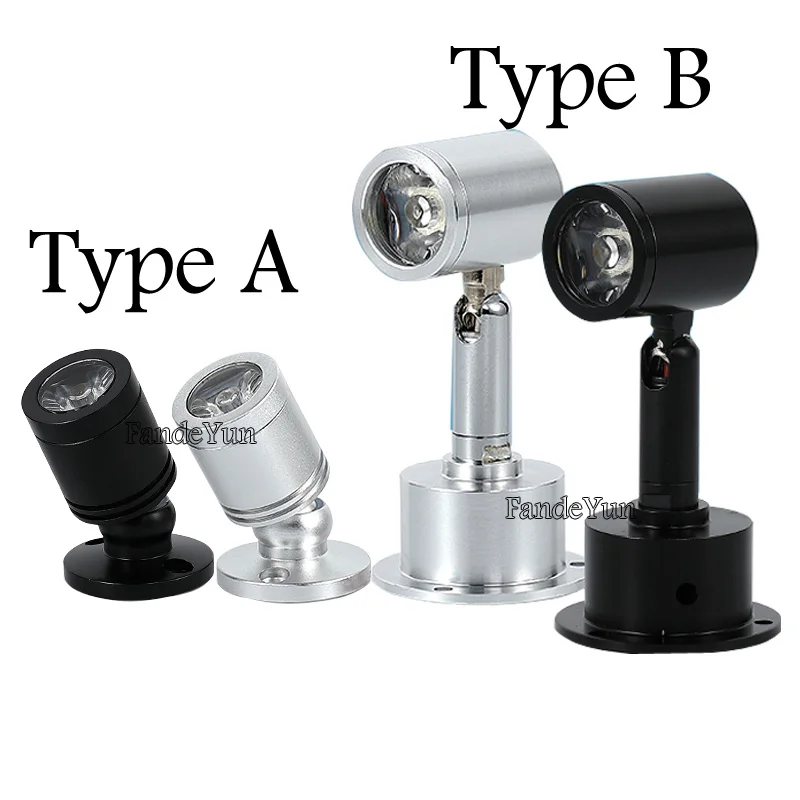 Dimmable LED Mini Downlights 1W 3W AC85-265V Jewelry Display Ceiling Recessed Cabinet Spot Lamp white/black/silver DC12V 2