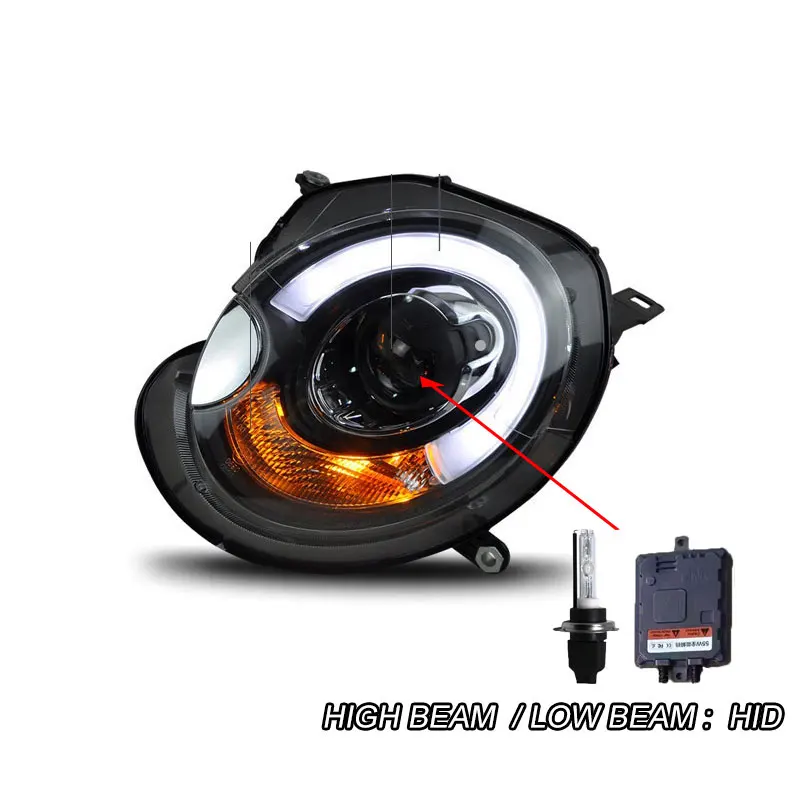 Car Styling Head Lamp case for BMW mini R56 headlights 2007-2013 Headlights mini R56 LED Headlight DRL Double Beam Bi-Xenon HID - Цвет: HID