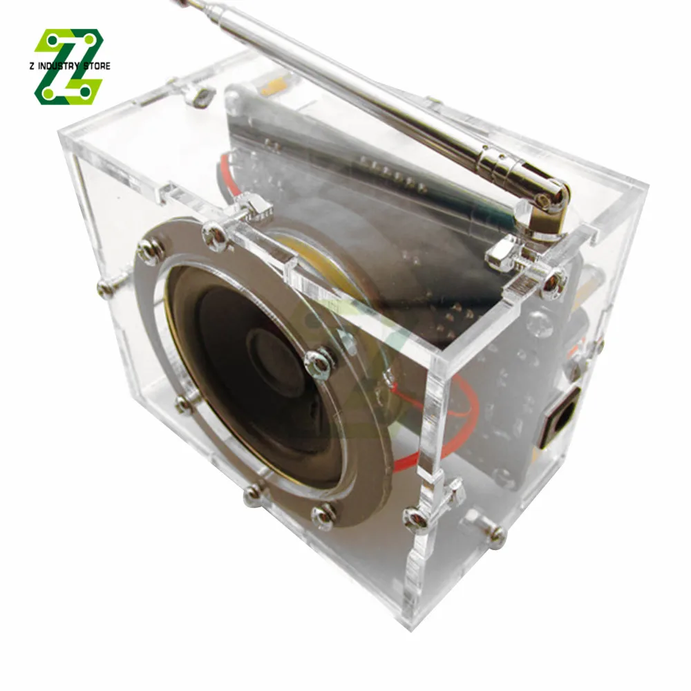 

TEA5767 Radio DIY Kit Radio Receiver DC LED Digital Display 5W Speaker Antenna Transparent Shell 87MHz-108MHz FM Radio KIT