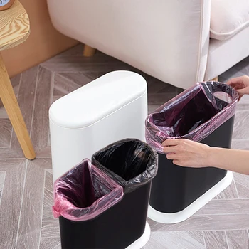 

Trash Cans For The Kitchen Bathroom Wc Garbage Classification Rubbish Bin Dustbin Bucket Press-Type Waste Bin White