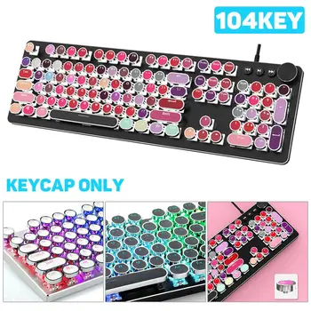 

104Pcs PBT Universal Backlit Key Cap Set Ergonomic Round Keycaps for Cherry Mechanical Keyboard Key Caps Keyboards Accessories