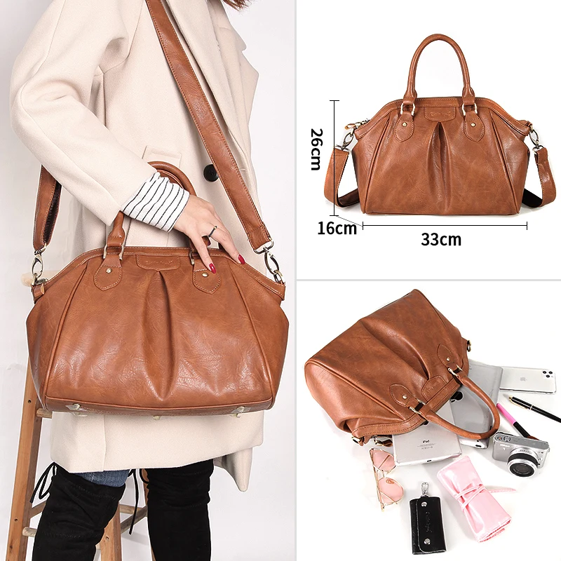 PU brown Cobbler Legend Tote из натуральной кожи, модные сумки через плечо для женщин, роскошные женские сумки-мессенджеры, винтажные дизайнерские сумки - Цвет: PU brown