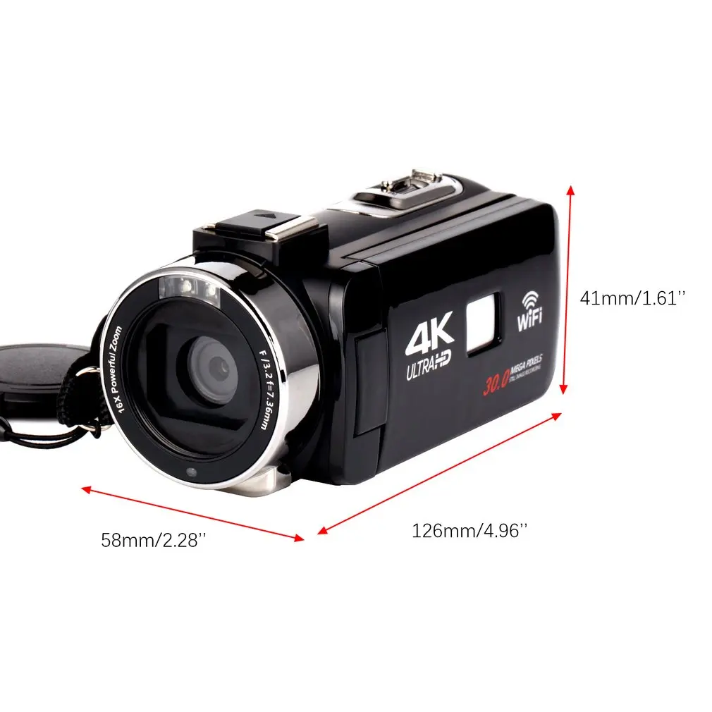 HDV4K HD Цифровая камера ночного видения 30MP DV c Wi-Fi сенсорный экран Инфракрасный заполняющий свет видеокамера рекордер