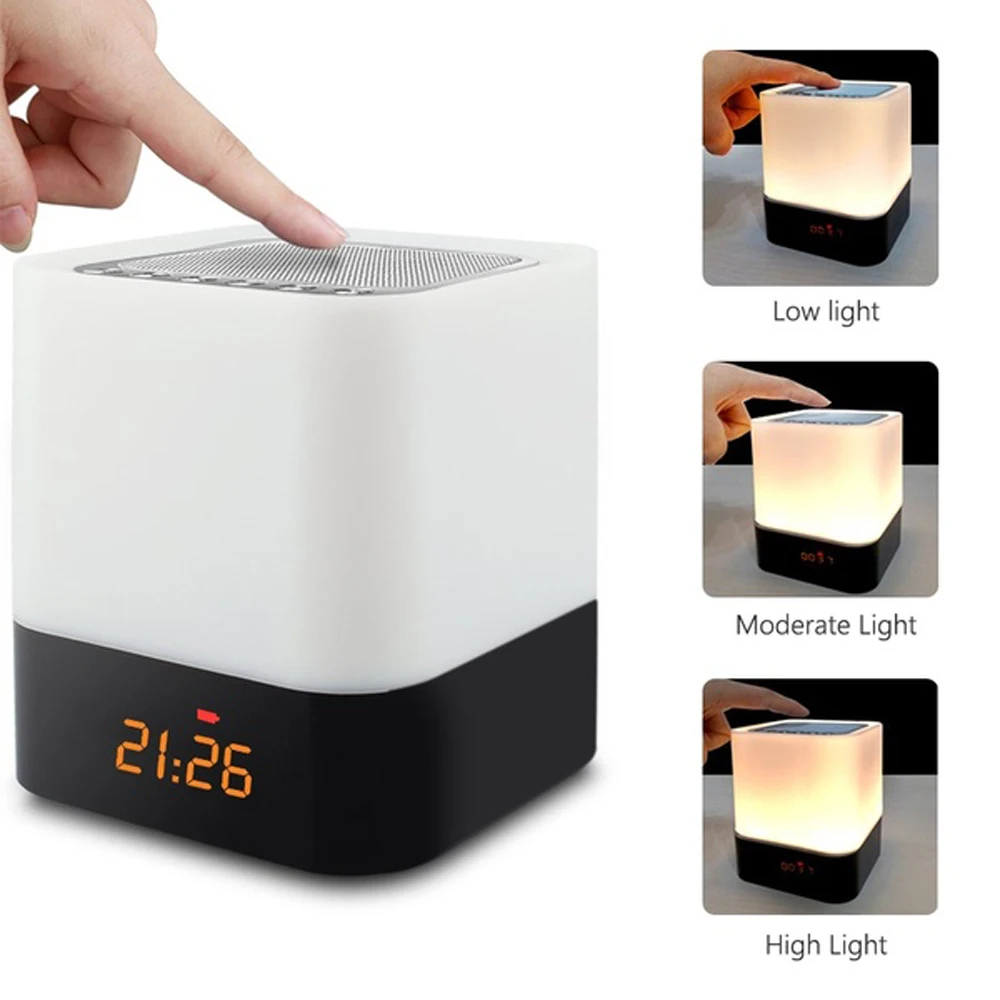 Светодиодный bluetooth-динамик, Ночной светильник, музыкальная умная настольная лампа, будильник, плеер