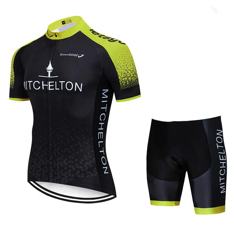 cycling set 2 MITCHELTON велосипедная майка 12D гелевая подкладка велосипедные шорты tenue cycliste homme летние быстросохнущие велосипедные шорты - Цвет: cycling set 2