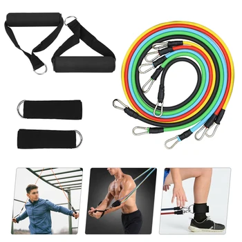 

11pcs Resistance Bands Set Workout Fintess Exercise Tube Bands Door Anchor Ankle Straps for Home Gym Travel workout equipments