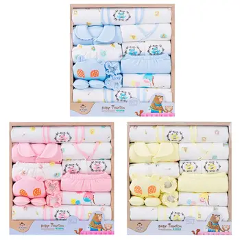 

18pcs Newborn Baby Set Girl Boy Clothes Cotton Warm Infant Suit Outfits Pant Bib 19QF