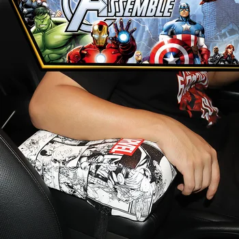 

Car Armchair Cushion Spiderman Ironman Memory Foam Central Armrest Pad Cartoon Auto Center Console Support Car Accessories