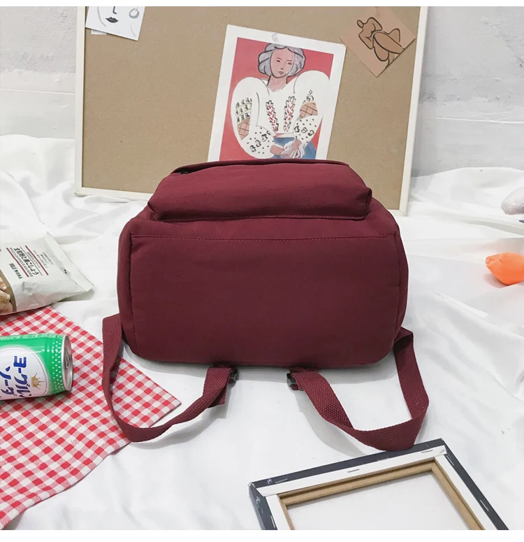 Молодежная сумка, нейлоновый Водонепроницаемый женский рюкзак, высокое качество, одноцветная сумка через плечо, школьный ранец для девочек-подростков, рюкзак для путешествий