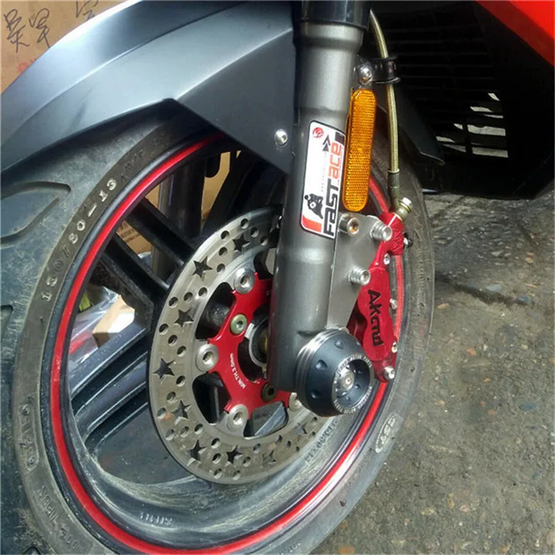 moto protection motorbike crash pad for kawasaki motorcycle protect falling protectors CNC aluminum alloy scooter wheel pads