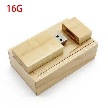 

USB Flash Drive Maple Wood Photo Album Box Portable Storage Device Universal USB2.0 Memory Stick For Laptops Notebook.