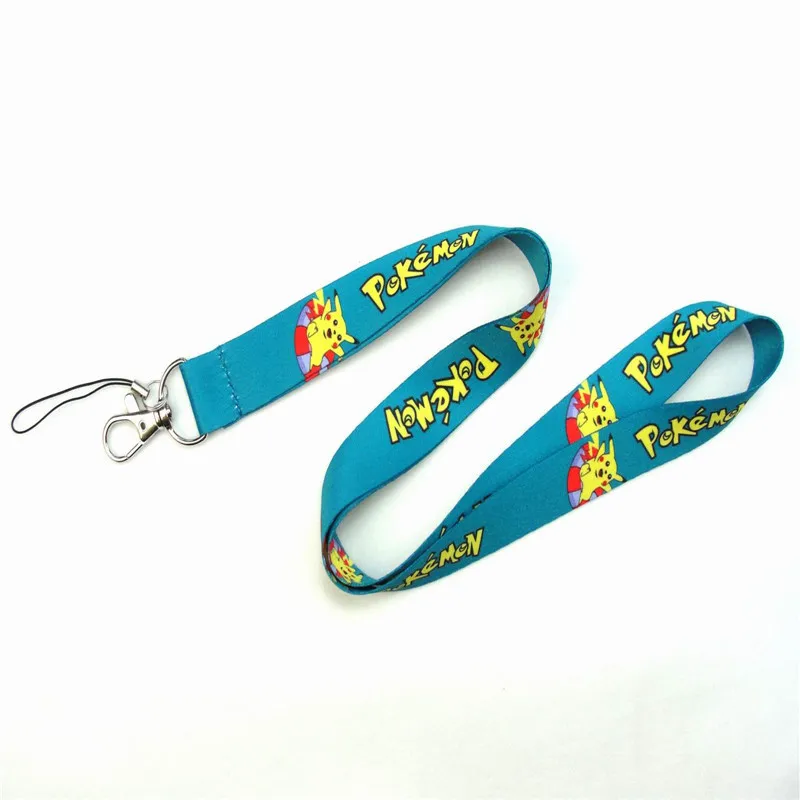 New cartoon pattern neck lanyard keychain ID card gym mobile phone belt USB badge clip DIY sling