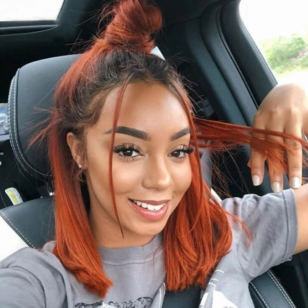 Sexay Burnt Orange Human Hair Bundles With Closure Ombre 1B/350 Remy Brazilian Body Wave Hair With Frontals 3 Pcs With Closure