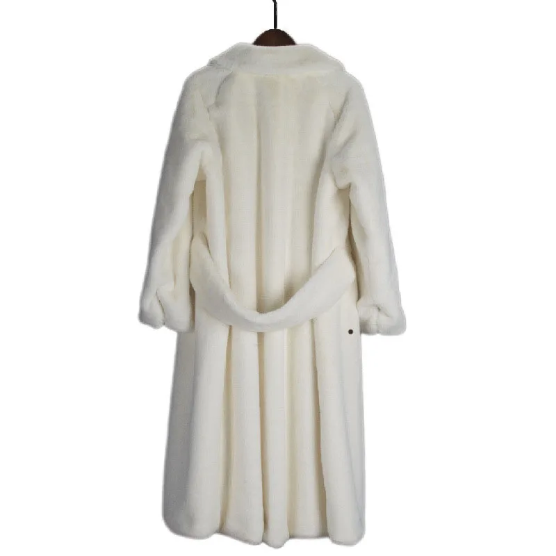 

New Pop Elegant Women Winter Fur Coat High Imitation Mink Velvet Thickened Warm Overcoat Vogue Big size Loose Slim Coats G080