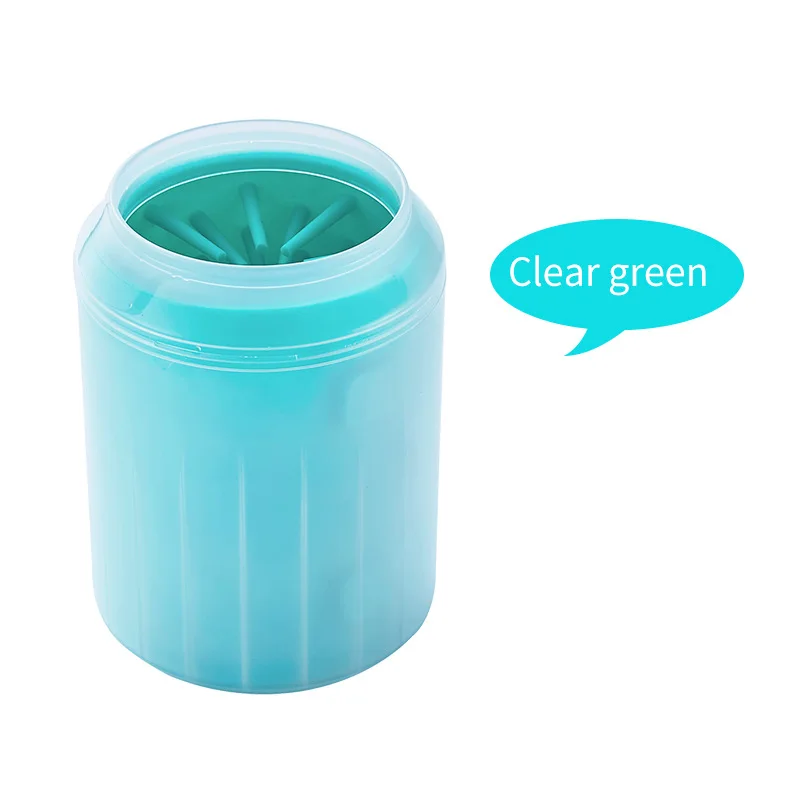 Портативная чашка для мытья кошачьей и собачьей лап, силиконовая чашка для мытья лап для больших и маленьких собак, щетка для мытья ног для домашних животных - Цвет: Зеленый