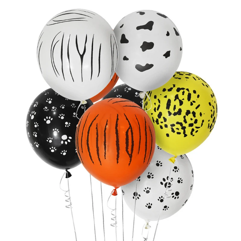 装飾用の動物のプリントが施されたラテックスバルーン 12インチのアーチ型の風船 虎のテクスチャ 空気 動物のテーマ 誕生日パーティー 結婚式 個 風船 アクセサリー Aliexpress