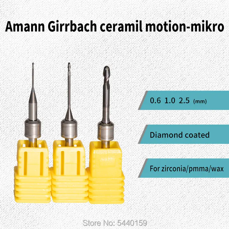 Фрезерные инструменты Amann Girrbach 3 шт. хвостовик 0 3/0 6 мм/1 мм/2 5 мм зубные боры