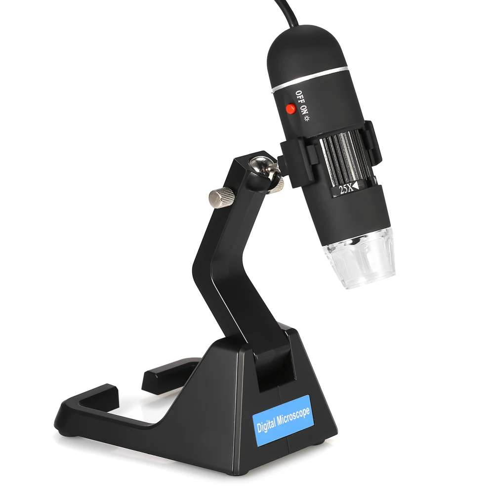 25X-600X USB цифровой микроскоп зум эндоскоп Лупа с 8-Универсальный светодиодный светильник стенд True 2.0MP видеокамера