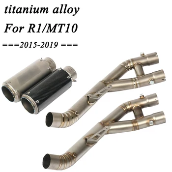 

2015-2019 Stainless Steel titanium alloy Mid Pipe Motorbike Motorcycle Middle Link Exhaust Muffler for MT10 YZF-R1