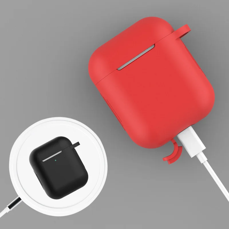 Airpod Case Cover For Apple Soft Silicone Case For Airpods wireless headsets Charger Case Airpods 1/2 universal hanger cover