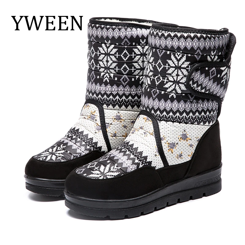 YWEEN/женские зимние ботинки; зимние ботинки на платформе; непромокаемые Нескользящие ботинки из толстого плюша; женская зимняя обувь; большие размеры; botas mujer