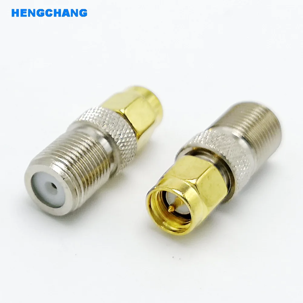 5pcs F Type Female Jack To SMA Male Plug Straight RF Adapter Connector Converter 