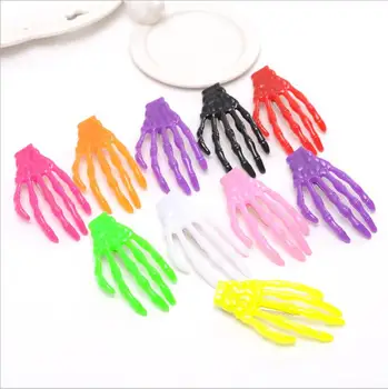 

2Pcs Fashion Hair Clip For Women Girls Hand Bone Hairpin Ghost Claw Skeleton Hair Clip Fluorescent Card Accessories Headdress