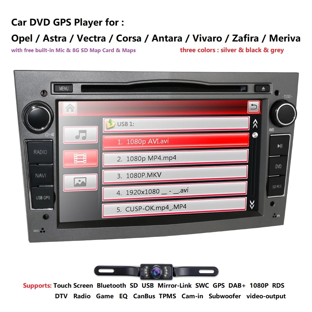 Top 2 din Car DVD Stereo for Vauxhall Opel Astra H G Vectra Antara Zafira Corsa DVD GPS Navi Radio 3 color steering wheel RDS Camera 2