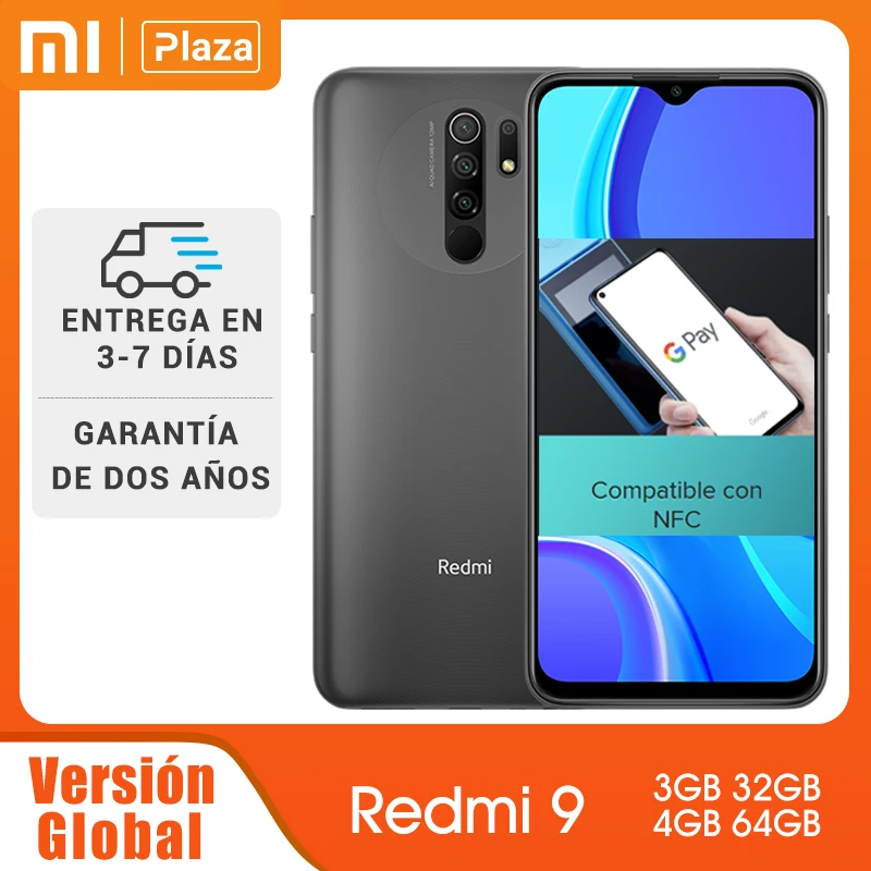 Xiaomi Redmi 9 – Téléphone portable, version internationale, Helio G80, existe en 32 et 64 Go, écran FHD 6,53 pouces, caméra Al Quad 13 mp, Smartphone, 5020mAh