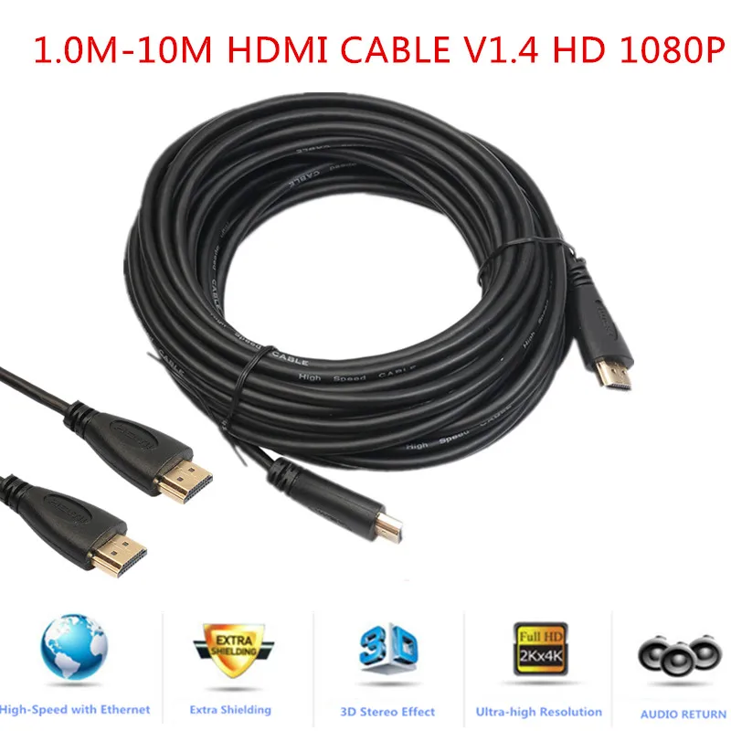 High Speed Cable 1M 1.5M 2M 3M 5M 10M Video Cables 1.4 1080P 3D Gold Plated For HDTV XBOX PS3 Xbox PS4 TV HDMI-compatible | Компьютеры и