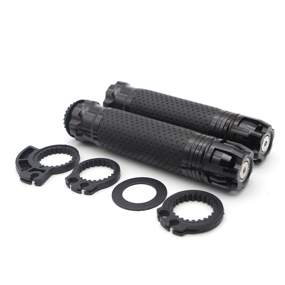 CNC Алюминиевые резиновые пористые резные мотоциклетные ручки для aprilia sr 50 pegaso 650 rs 125 sr 150 rsv4 tuono v4 rsv rs50 - Цвет: Black