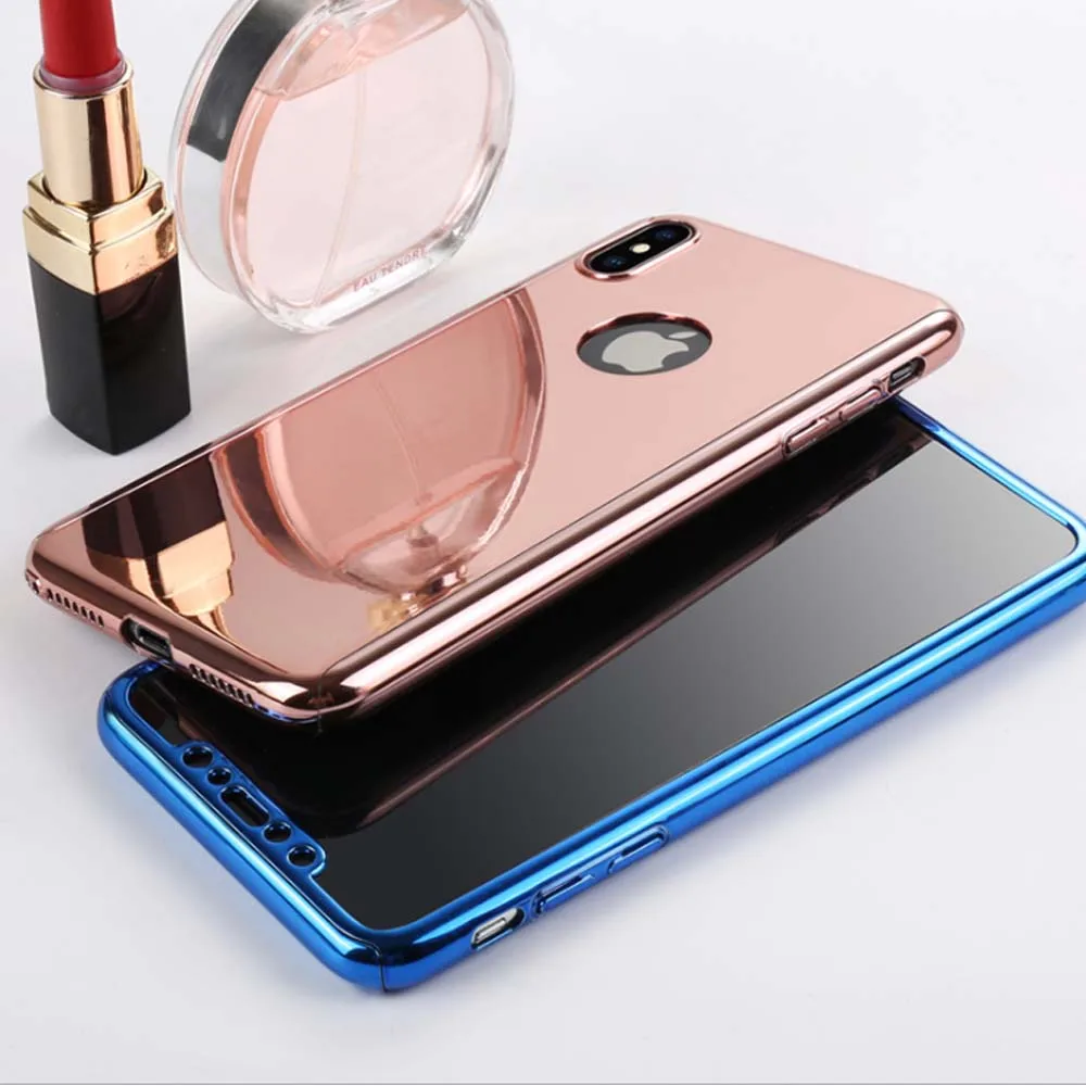 

Deluxe Edition for iphone XS mobile phone case for iphone XR gold-plated mirror mask XS MaxPC all-inclusive protection case