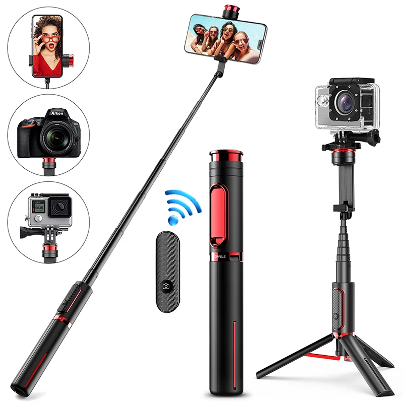 Cafele Wireless Bluetooth-Compable Selfie Stick Portable Tripod For Mobile Phone Handheld Extendable iPhone | Электроника