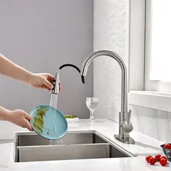 Kitchen Faucets with Pull Down Sprayer, Kitchen Sink Faucet Single Hole Deck Mount, Single Handle Copper Kitchen Faucet
