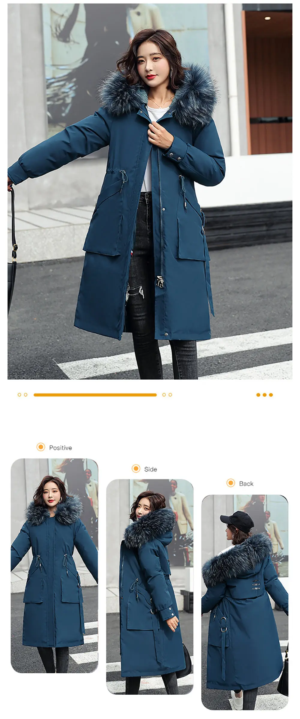 Vielleicht -30 Degrees Women Jacket Long Parkas Female Coat Winter Warm Removable Fur Lining Hooded Winter Jacket Women Outwear