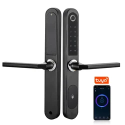 Fechadura Eletronica – clé d'empreinte digitale en aluminium, maison intelligente, Bluetooth, Code numérique européen, Tuya 