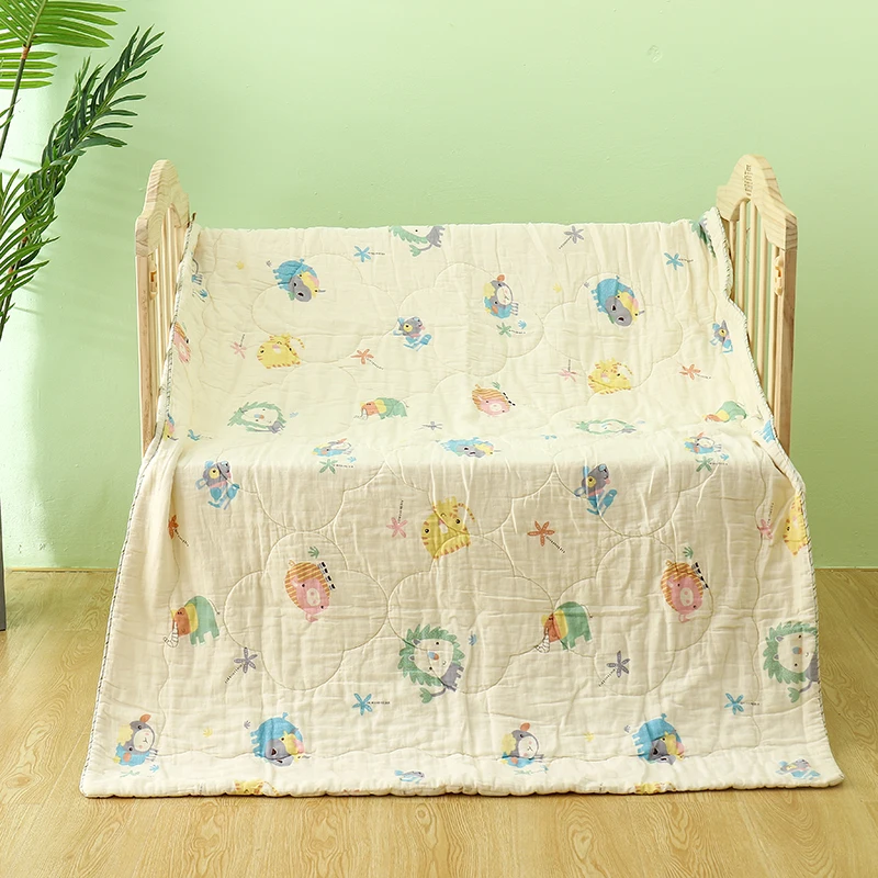 Детское Хлопковое одеяло Летнее Детское Kinder Garten120* 150 см детское одеяло s детское одеяло Новорожденные Мальчики пеленка - Цвет: Золотой