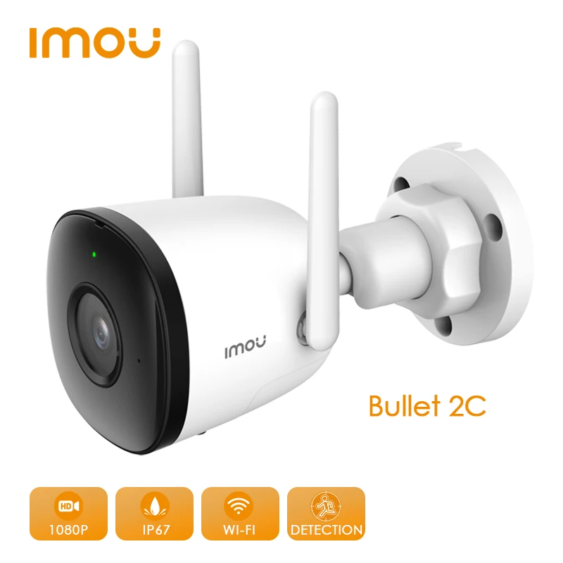 Dahua Imou-cámara WiFi de 1080P, Visión Nocturna exterior de antena Dual, IP67, a prueba de agua, grabación de Audio, IPC-F22P de detección humana IA