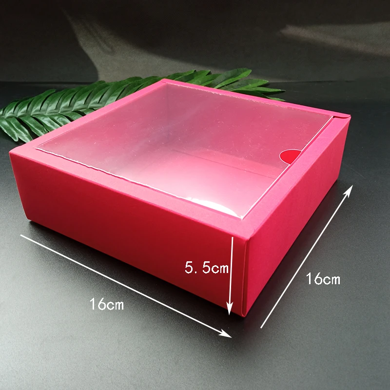 Description Picture 4 of item10pcs With Transparent PVC Window Gift Box Chocolate Candy Hnadmade Boxes Christmas Wedding Decoration Event & Party Supplies